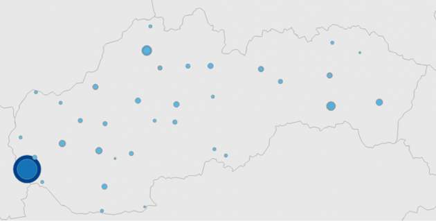 Návštevnosť Klik-Klinik podľa miest